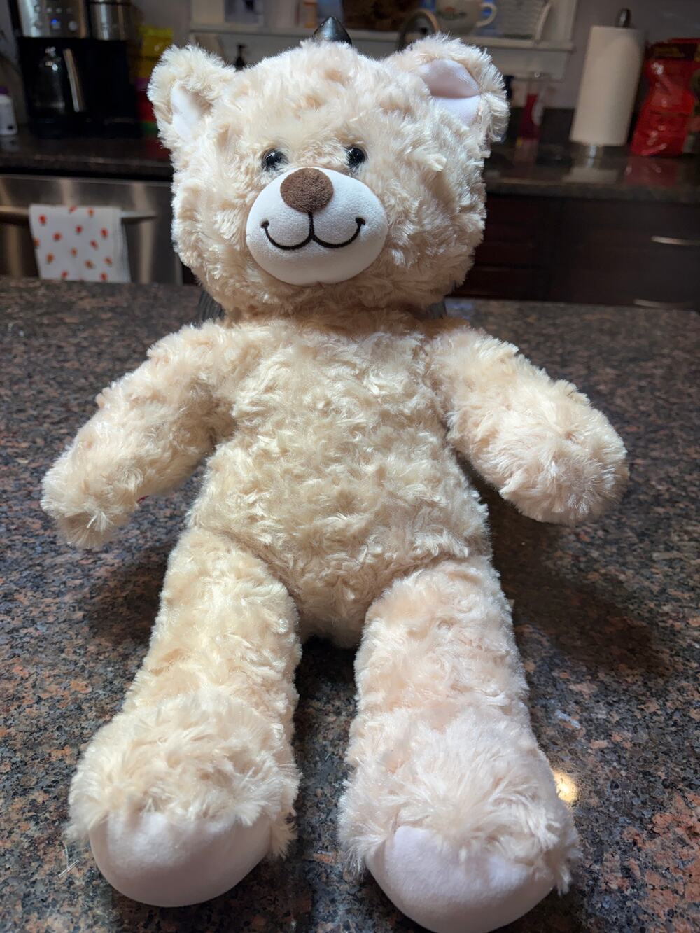 Build A Bear Tan Swirl Curl Happy Hugs Cream Teddy Bear Plush 16"